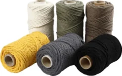Macramé Reb - L 55 M - Ø 4 MM - Assorterede Farver - 6X330 G