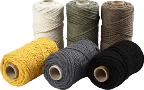 Macramé Reb - L 55 M - Ø 4 MM - Assorterede Farver - 6X330 G