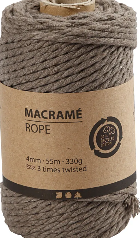 Macramé Reb - L 55 M - Ø 4 MM - Lys Brun - 330 G