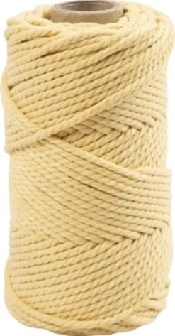 Macramé Reb - L 55 M - Ø 4 MM - Lys Gul - 330 G