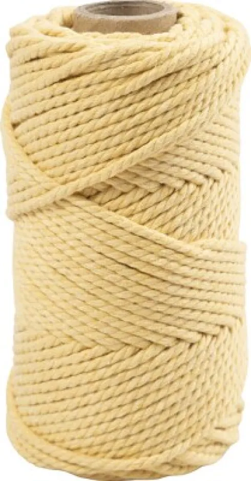 Macramé Reb - L 55 M - Ø 4 MM - Lys Gul - 330 G