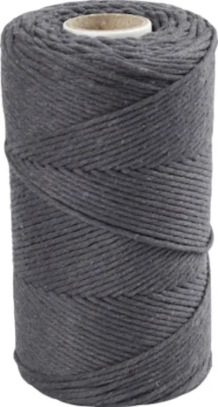 Macramé Snor - L 198 M - Ø 2 MM - Grå - 330 G