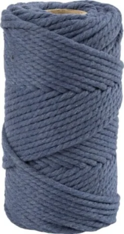 Macramé Snor - 4 MM - Blå - 55 Meter