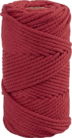 Macramé Snor - 4 MM - Rød - 55 Meter