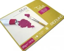 Maleblog Til Oliemaling - 18 X 24 CM - Canvas Grain - 10 Ark - Fabriano