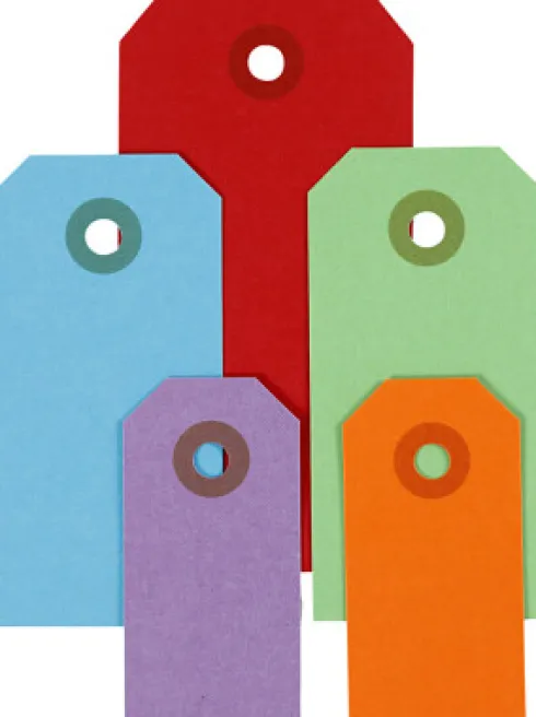 Manilamærker - Str. 3X6+4X8+5X10 CM - 220 G - Assorterede Farver - 500 Stk