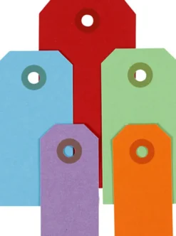 Manilamærker - Str. 3X6+4X8+5X10 CM - 220 G - Assorterede Farver - 500 Stk