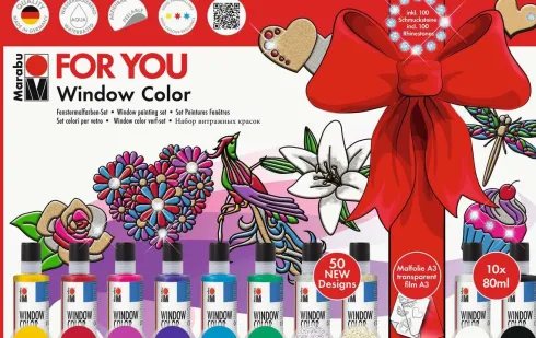 Marabu - For You Window Color Fun & Fancy 10X80 ML + Motiver