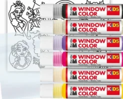 Marabu - Fun & Fancy - Vinduesmaling - Prinsesse + Motiver - 6X25 ML