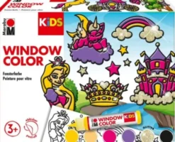 Marabu - Fun & Fancy - Vinduesmaling - Prinsesse + Motiver - 6X25 ML