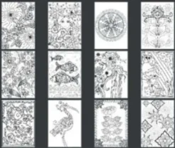 Marabu - Graphix - Mal Selv Postkort - Tangle World - 12 Stk