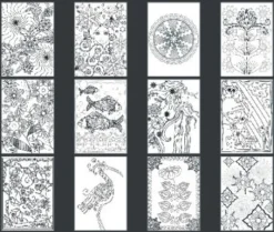 Marabu - Graphix - Mal Selv Postkort - Tangle World - 12 Stk
