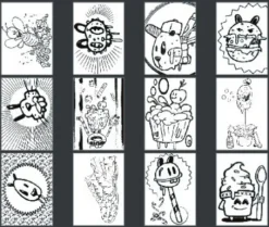 Marabu - Graphix - Mal Selv Postkort - Crazy Doodad - 12 Stk