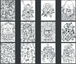 Marabu - Graphix - Mal Selv Postkort - Poodledoodle - 12 Stk