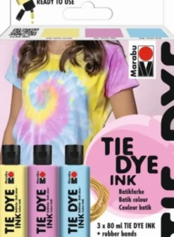 Marabu - Tie Dye Ink Batikfarve Kit - Pastel - 3X80 ML