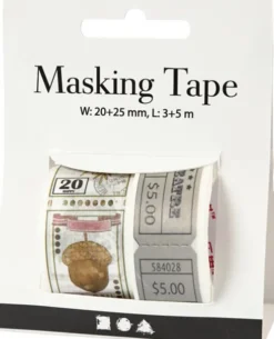 Masking Tape - Billet- Og Naturmotiver - L 3+5 M - B 20+25 MM - 2 Ruller