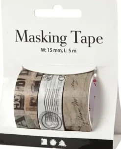 Masking Tape - Brevkorrespondance - L 5 M - B 15 MM - 3 Ruller