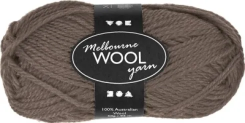 Melbourne Uldgarn - L 92 M - Pind 4-5,5 - Grå Brun - 50 G