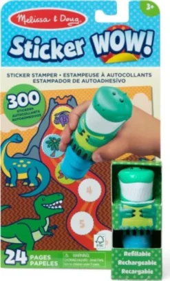 Melissa & Doug - Dinosaur Stickers Stamper Og Bog - 300 Klistermærker