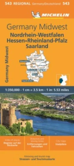 Michelin Kort - Germany Midwest - Regional Map 543
