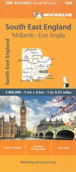 Michelin Kort - Great Britain 504 - South East England, Midlands, East Anglia