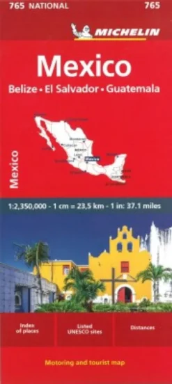 Michelin Kort - National Map 765: Mexico - Belize, El Salvador, Guatemala