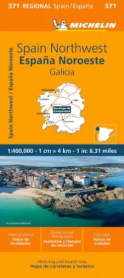 Michelin Kort - Spain Blad 571: Northwest Spain, Galicia