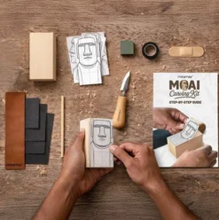 Mikamax - Moai Carving Kit - DIY Moai Figur Træskæresæt