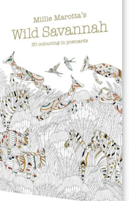 Millie Marotta's Wild Savannah Postcard Book: 30 Colouring In Postcards