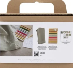 Mini DIY Kit Broderi - Serviet - Støvet Grøn