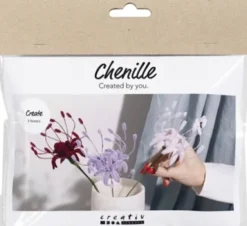 Mini DIY Kit Chenilleblomster - Spider Lily - Soft Rosa - Lys Lilla - Mørk Rød