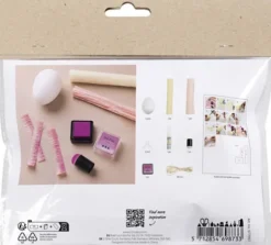 Mini DIY Kit Crepepapir - Æg - Lys Pink - Lys Gul