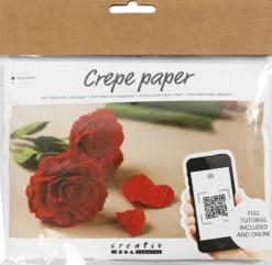 Mini DIY Kit Crepepapir - Roser - Stræk/Crepe 180% - 105 G