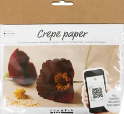 Mini DIY Kit Crepepapir - Valmuer - Stræk/Crepe 180% - 105 G