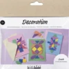 Mini DIY Kit Dekoration - Dekorerede Kort - Blå - Grøn - Pink - 1Pk