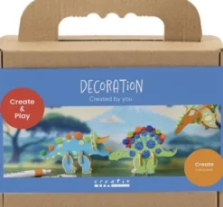 Mini DIY Kit Dekoration - Dinosaur - Rød - Blå - Grøn - Orange