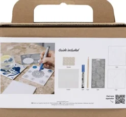 Mini DIY Kit Dekoration - Porcelæns Coasters - Blå