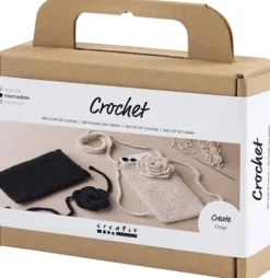 Mini DIY Kit Hækle - Taske Med Rose