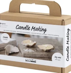 Mini DIY Kit Lysstøbning - Soyalys I Østersskaller - Off White - 1Pk