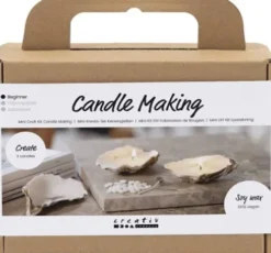 Mini DIY Kit Lysstøbning - Soyalys I Østersskaller - Off White - 1Pk