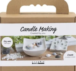 Mini DIY Kit Lysstøbning - Strandskaller - Grå - Off White