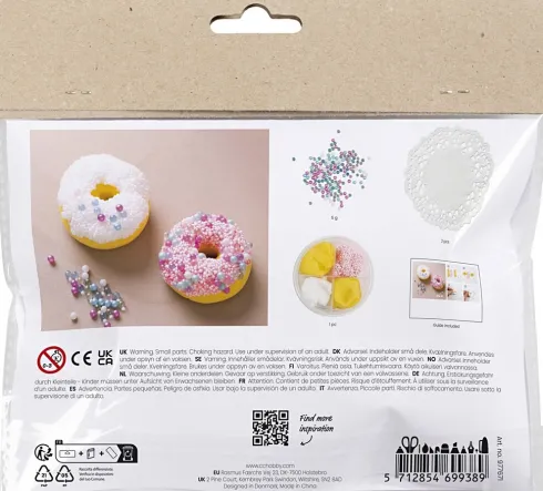 Mini DIY Kit Modellering - Donuts - Pink - Turkis - Hvid - Gul