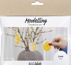 Mini DIY Kit Modellering - Æg - Lys Gul - Pastelfarver