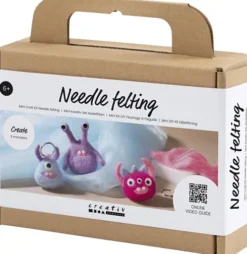 Mini DIY Kit Nålefiltning - Monster - Assorterede Farver