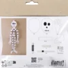 Mini DIY Kit Papirpynt - Skelet - Sort/Hvid - 1Pk