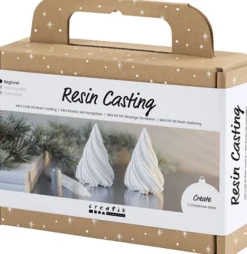 Mini DIY Kit Resin Støbning - Juletræer - Hvid - 1Pk
