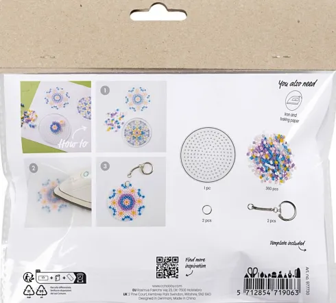 Mini DIY Kit Rørperler - Charms/Taskepynt - Assorterede Farver - 1Pk