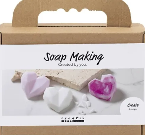 Mini DIY Kit Sæbefremstilling - Hjerte - Pink