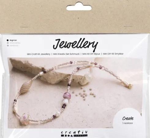 Mini DIY Kit Smykker - Chunky Halskæde - Rosa Harmoni
