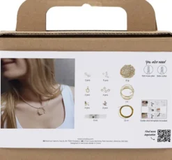 Mini DIY Kit Smykker - Halskæde Med Wirevedhæng - Forgyldt